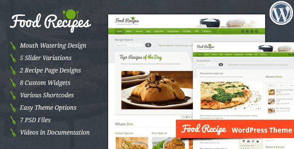 Tema Food Recipes - Template WordPress