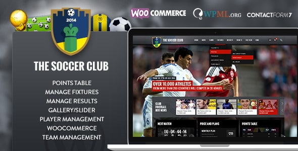 Tema Soccer Club - Template WordPress