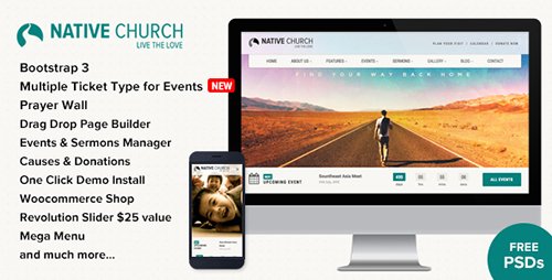 Tema Native Church - Template WordPress