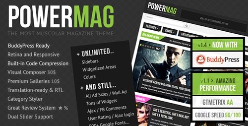 Tema PowerMag - Template WordPress