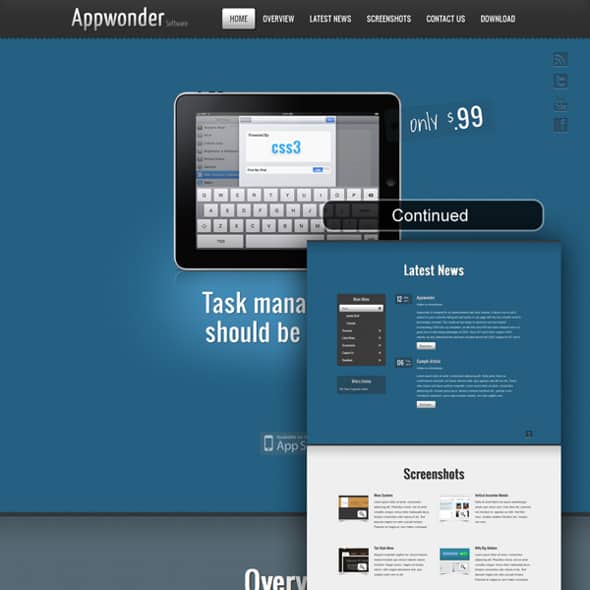 Tema AppWonder - Template WordPress