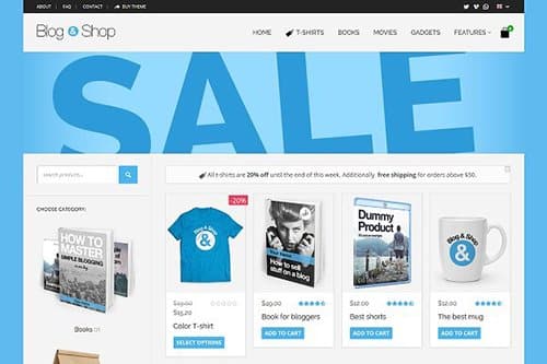 Tema Blog Shop - Template WordPress