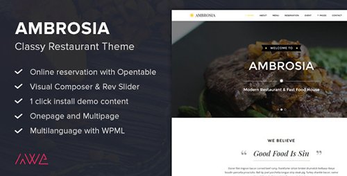 Tema Ambrosia - Template WordPress