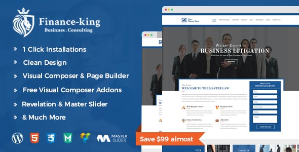 Tema Financial King - Template WordPress