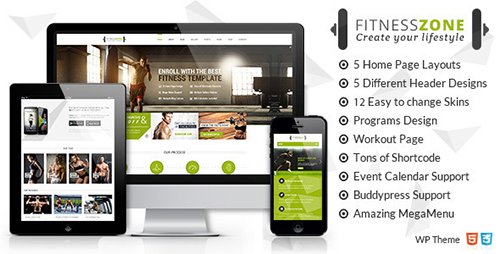 Tema Fitness Zone - Template WordPress