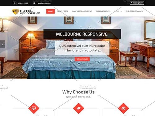 Tema Hotel Melbourne - Template WordPress