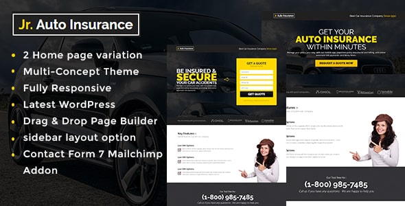 Tema Jr Auto Insurance - Template WordPress