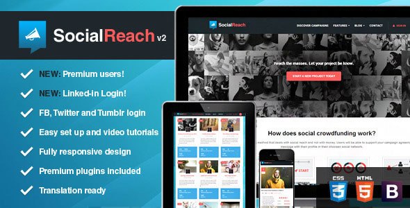Tema Social Reach - Template WordPress