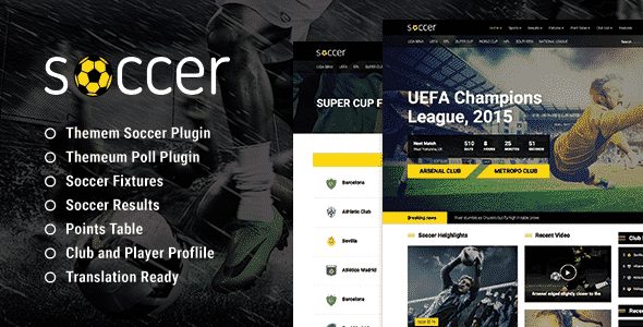 Tema WP Soccer - Template WordPress