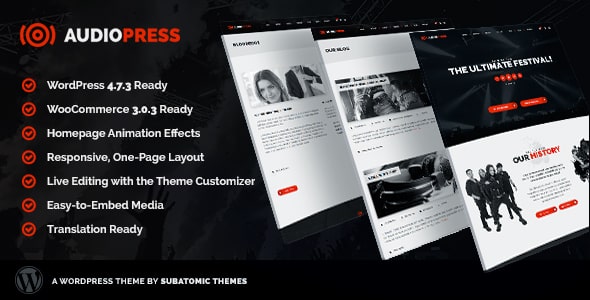 Tema Audiopress - Template WordPress