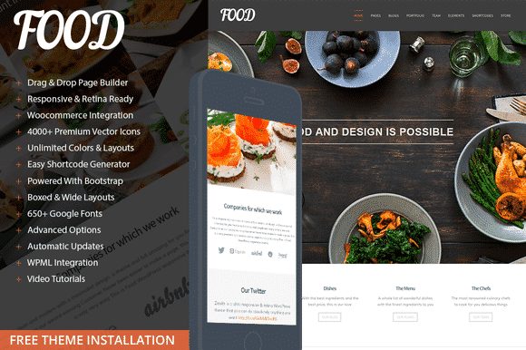 Tema Food Visualmodo - Template WordPress