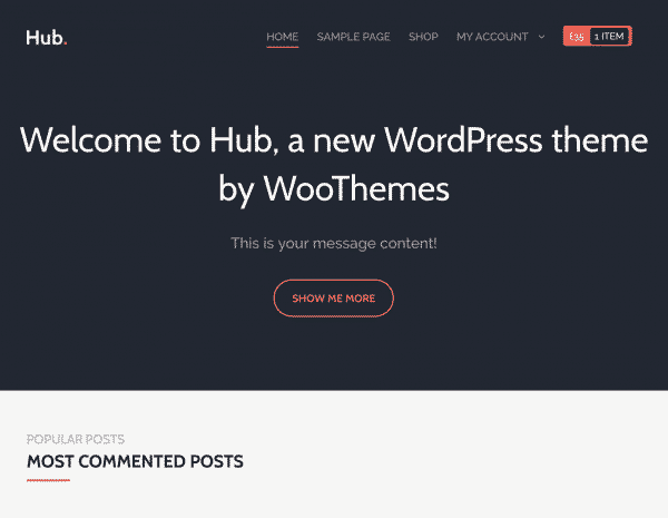 Tema Hub WooThemes - Template WordPress