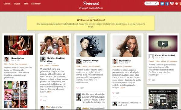 Tema Pinboard Themify - Template WordPress