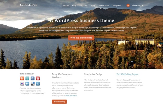 Tema Scrollider WooThemes - Template WordPress