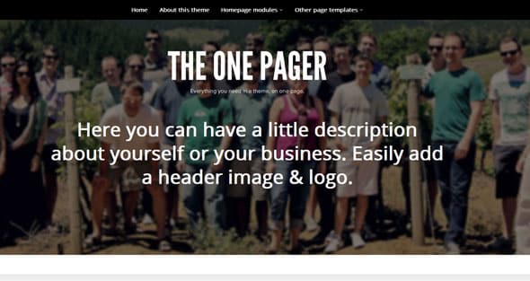 Tema The One Pager WooThemes - Template WordPress