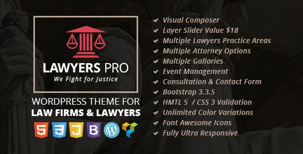 Tema Lawyer Pro - Template WordPress