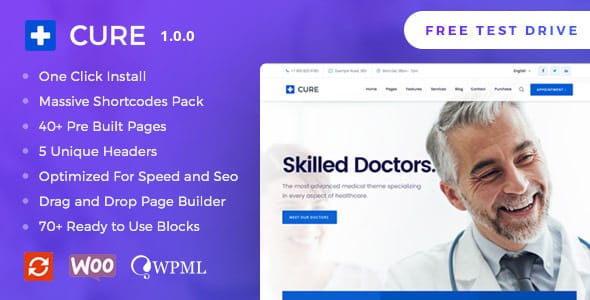 Tema Medical Cure - Template WordPress