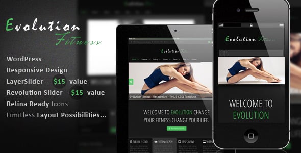 Tema Evolution Fitness - Template WordPress