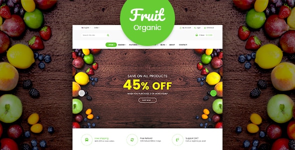Tema Fruit Shop - Template WordPress