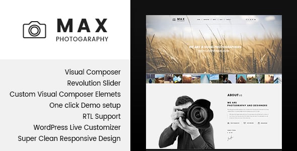 Tema Max Photography - Template WordPress