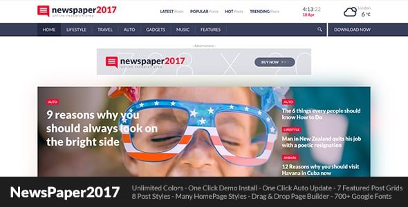 Tema Newspaper2017 - Template WordPress