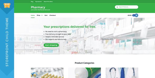 Tema Pharmacy WooThemes - Template WordPress