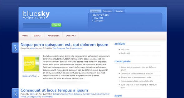 Tema BlueSky ElegantThemes - Template WordPress