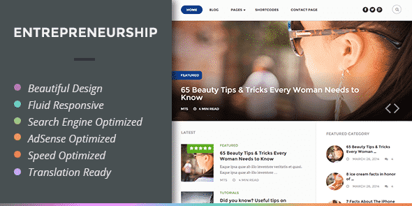 Tema Entrepreneurship - Template WordPress