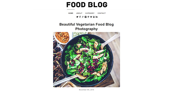 Tema Food Blog Dessign - Template WordPress