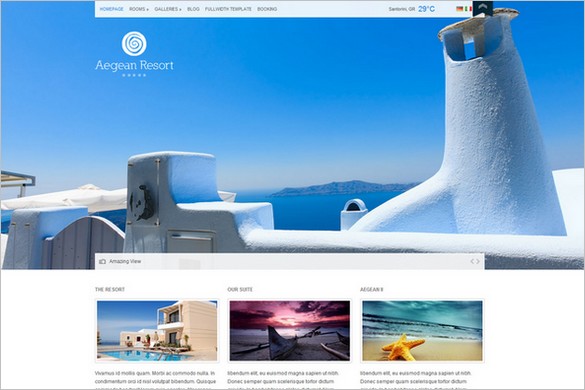 Tema Aegean Resort - Template WordPress