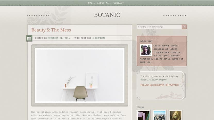 Tema Botanic - Template WordPress
