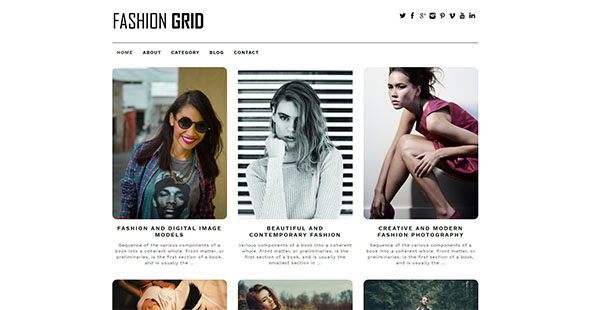 Tema Fashion Grid - Template WordPress