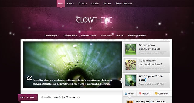 Tema Glow ElegantThemes - Template WordPress