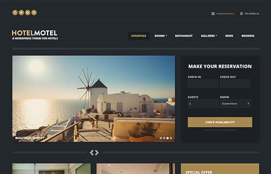 Tema HotelMotel - Template WordPress