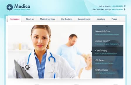 Tema Medica ThemeFuse - Template WordPress