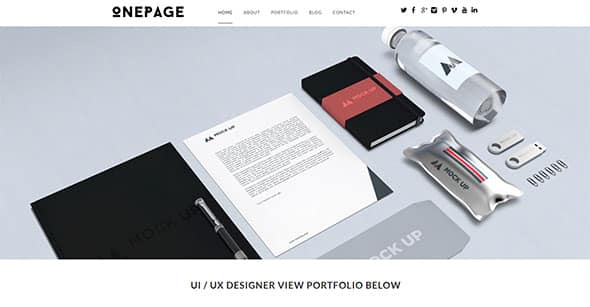 Tema One Page Dessign - Template WordPress