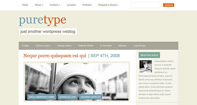 Tema PureType - Template WordPress