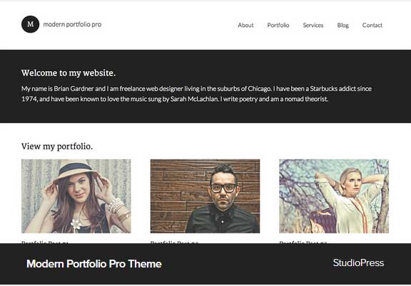 Tema Modern Portfolio Pro - Template WordPress