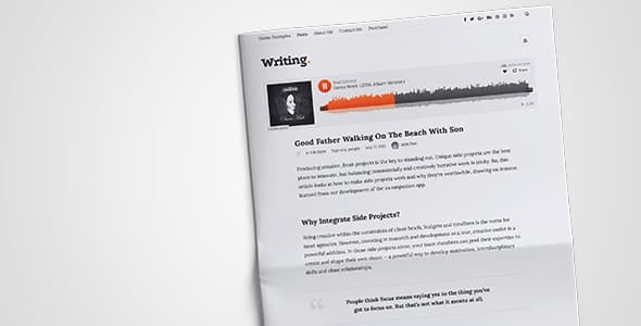 Tema Writing Blog - Template WordPress