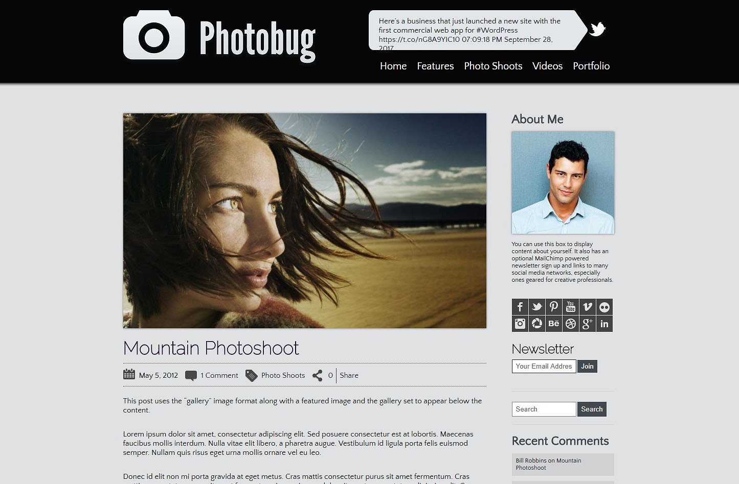 Tema PhotoBug - Template WordPress