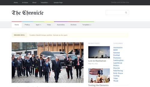 Tema Chronicle - Template WordPress