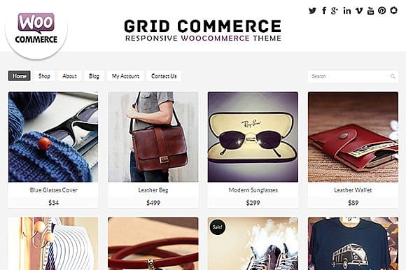 Tema Grid Commerce - Template WordPress