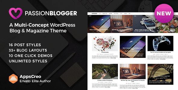 Tema Passion Blogger - Template WordPress