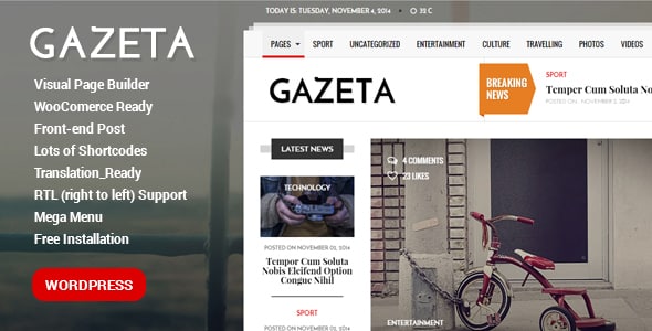 Tema Gazeta - Template WordPress