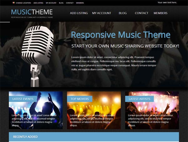 Tema Music PremiumPress - Template WordPress