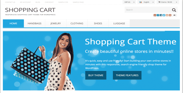 Tema Shopping Cart - Template WordPress