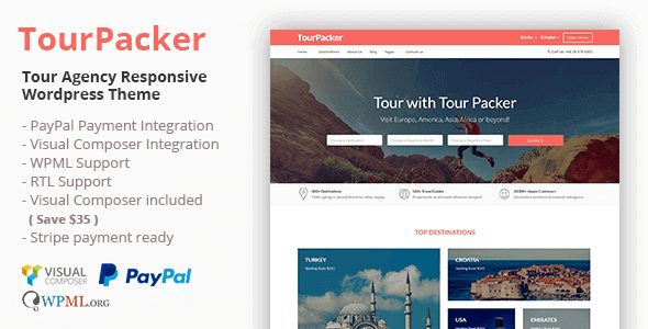 Tema Tour Packer - Template WordPress