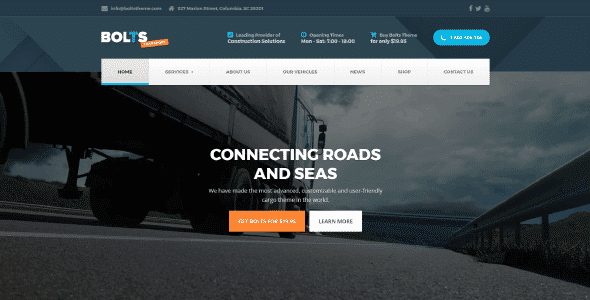 Tema Bolts Transport - Template WordPress