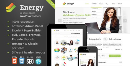Tema Energy ArtStudioWorks - Template WordPress
