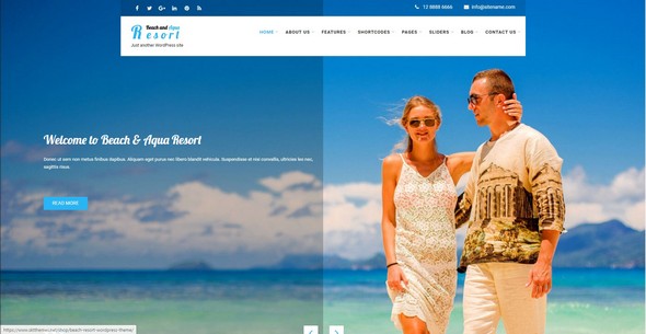 Tema Beach and Resort - Template WordPress